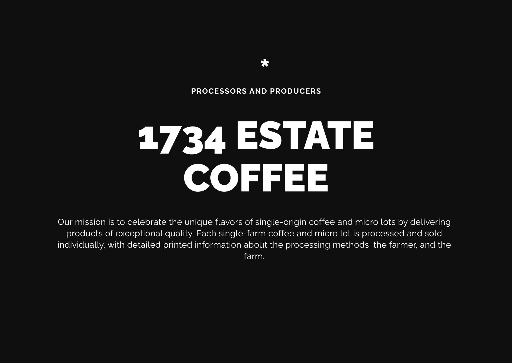 1734 Estate Coffee brand image